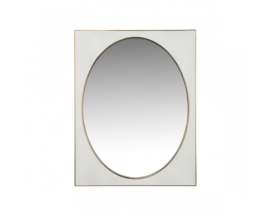 Chelsea House - Addie Mirror in White/Antique Brass