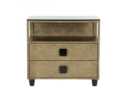 Chelsea House - Pendry Nightstand in Antique Gold/Black