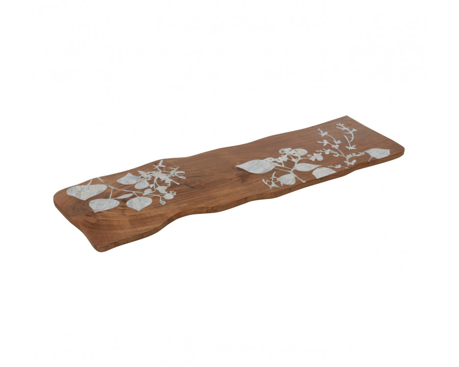 Chelsea House - Mother of Pearl Eucalyptus Bath Board in Brown/Natural White