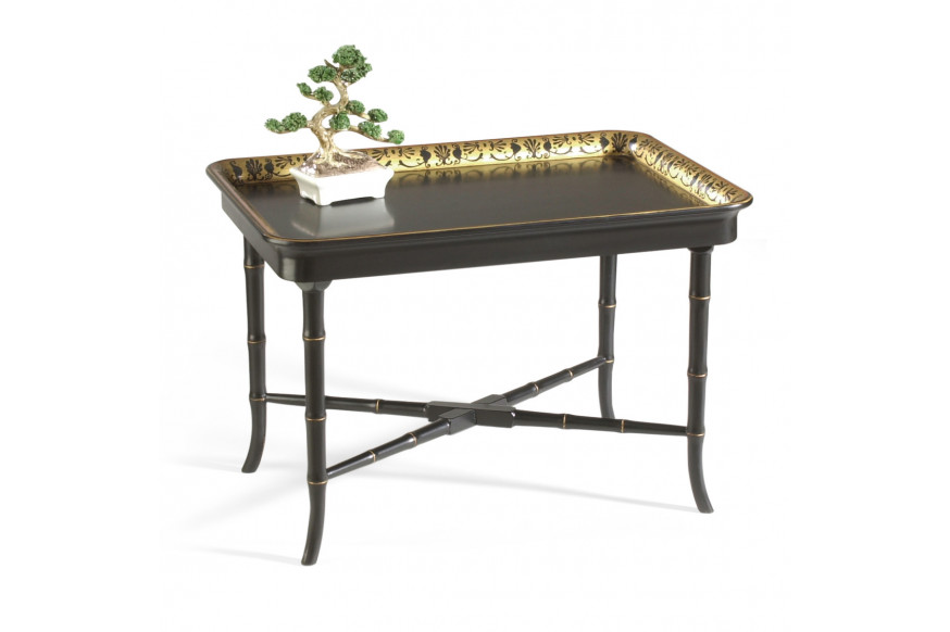 Chelsea House™ Brentford Tray Table - Black/Gold