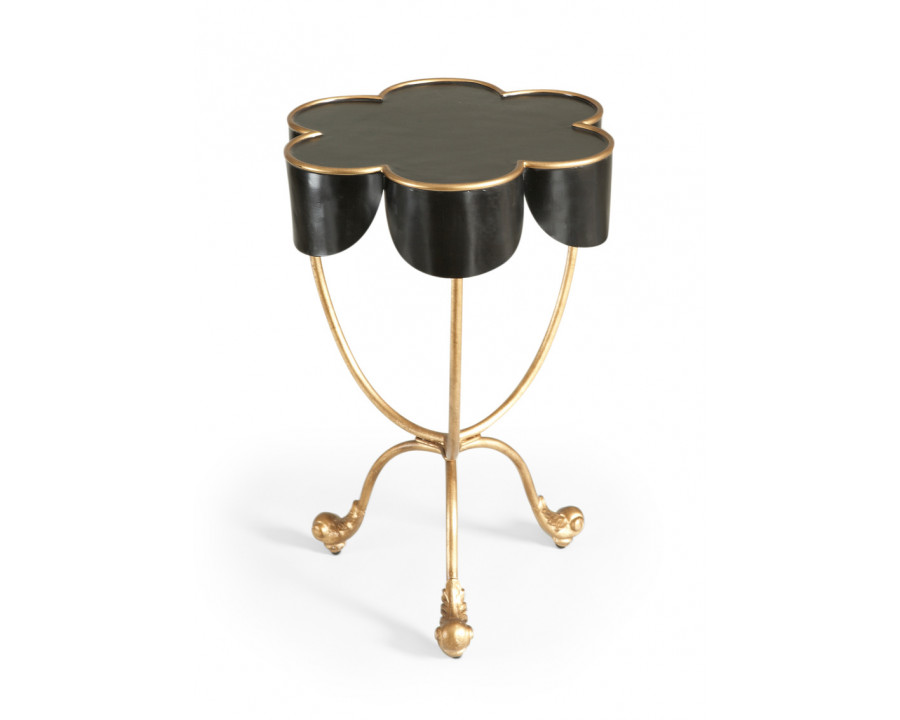 Chelsea House - Seville Accent Table in Black, Antique Gold Accents