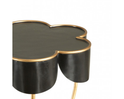 Chelsea House - Seville Accent Table in Black, Antique Gold Accents