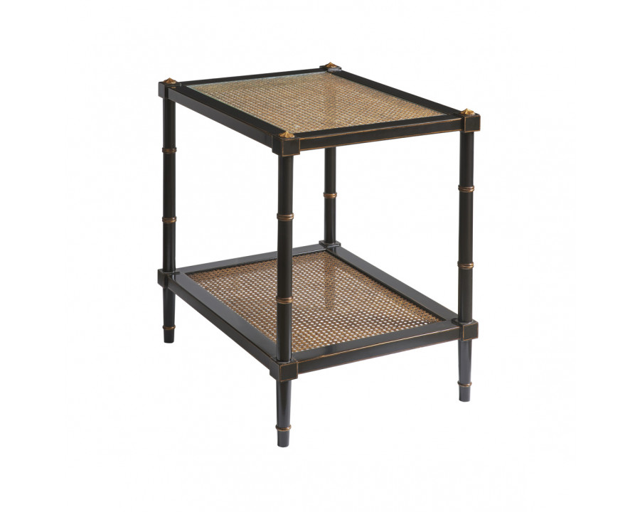 Chelsea House Conner Cane End Table - Black/Gold