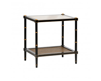 Chelsea House Conner Cane End Table - Black/Gold