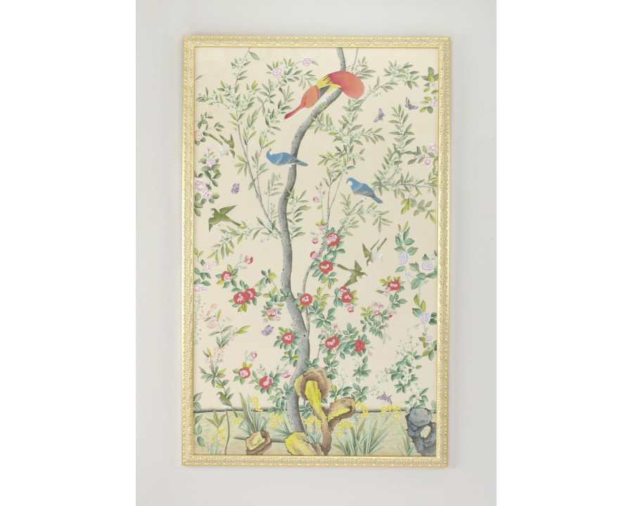 Chelsea House - Montreal Panel-Bl Birds in Gold Frame