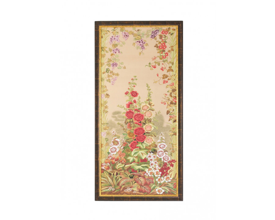 Chelsea House - Hollyhocks-A in Antique Gold/Brown Frame