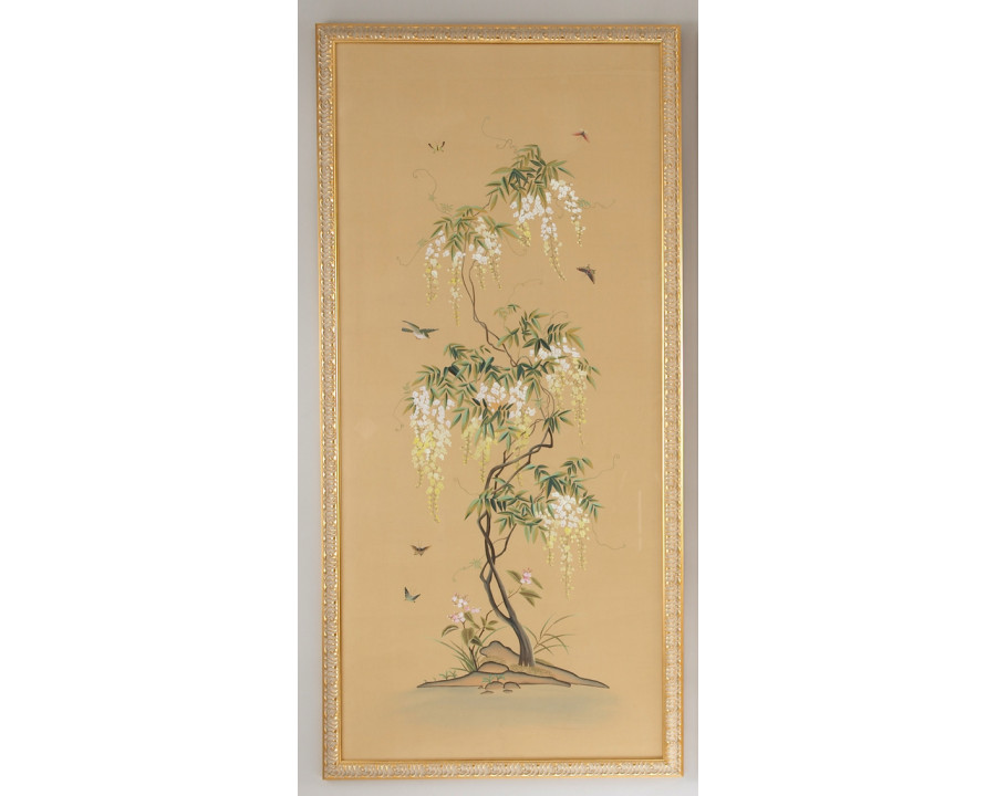 Chelsea House - Flowering Tree Panel-A in Gold Frame