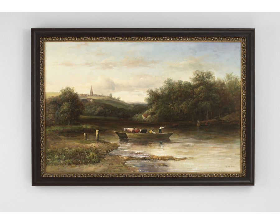 Chelsea House - Riverboat in Black/Gold Frame