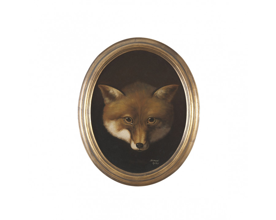 Chelsea House - Foxhead Painting in Gold Oval Frame