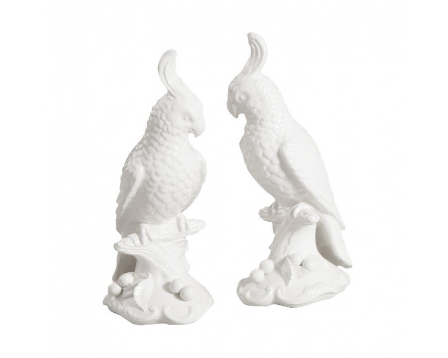 Chelsea House - Cockatoos (Pr) in White, Ceramic