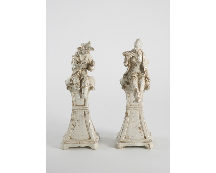 Chelsea House - Chinese Figure On Pedestal (Pr) in Ceramic