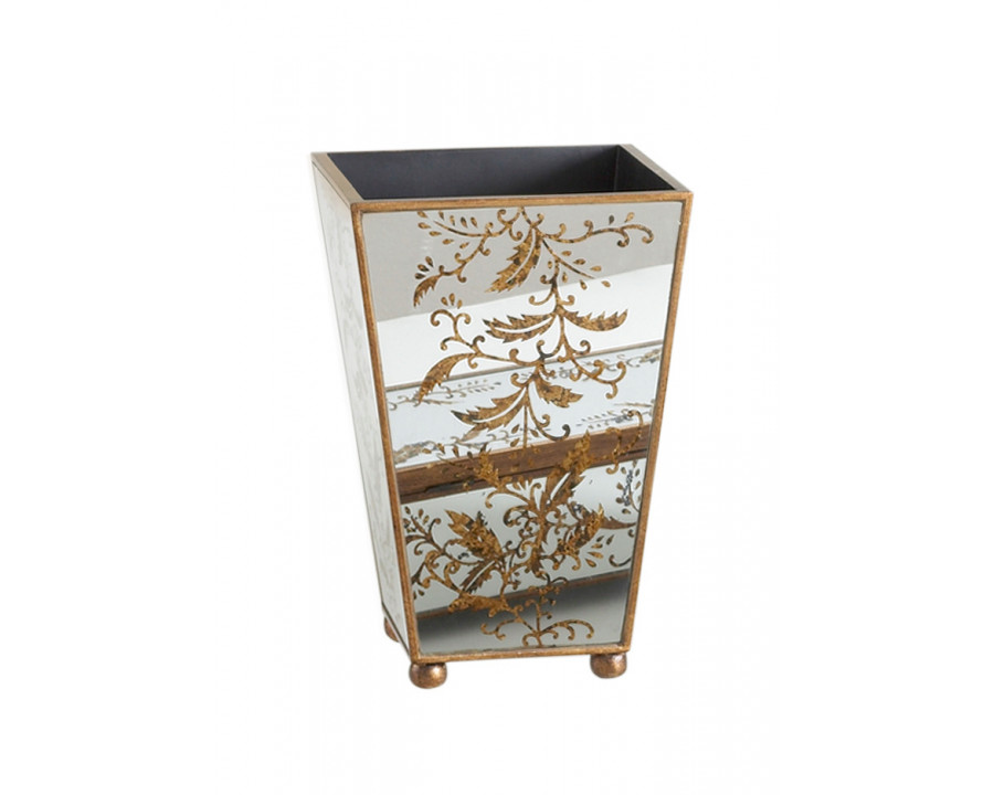 Chelsea House - Madison Mirrored Wastebasket in Gold