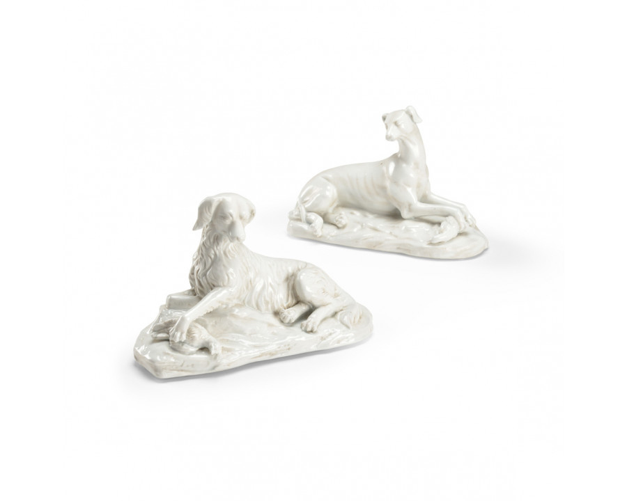 Chelsea House - Hand Finished Dogs (Pr) in White