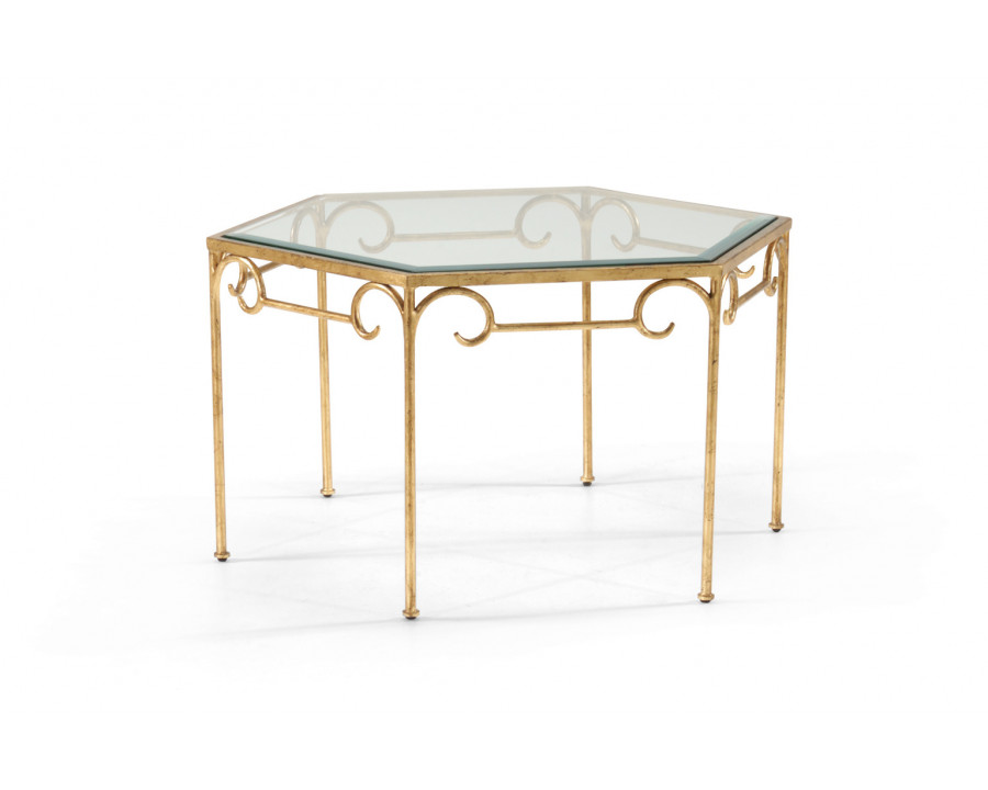 Chelsea House - Lorenzo Cocktail Table in Gold/Clear/Beveled