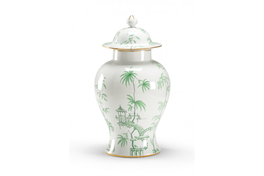 Chelsea House™ Chinoiserie Jar - Green/White