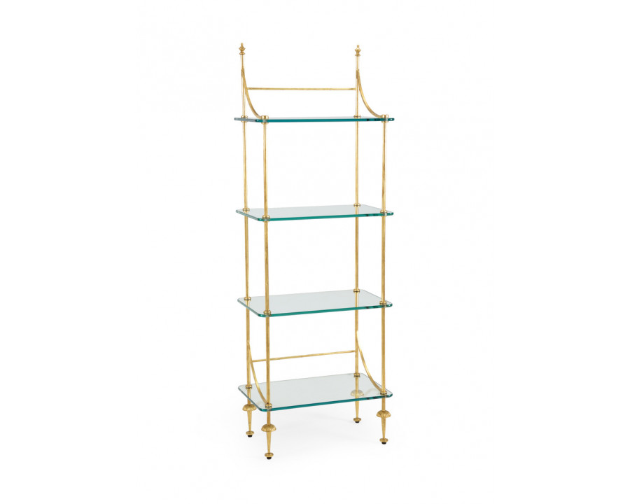 Chelsea House - Coleman Etagere in Gold, Metal/Glass