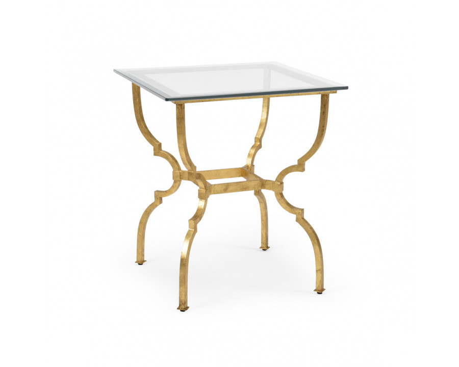 Chelsea House - Norwich Side Table in Antique Gold Leaf/Clear