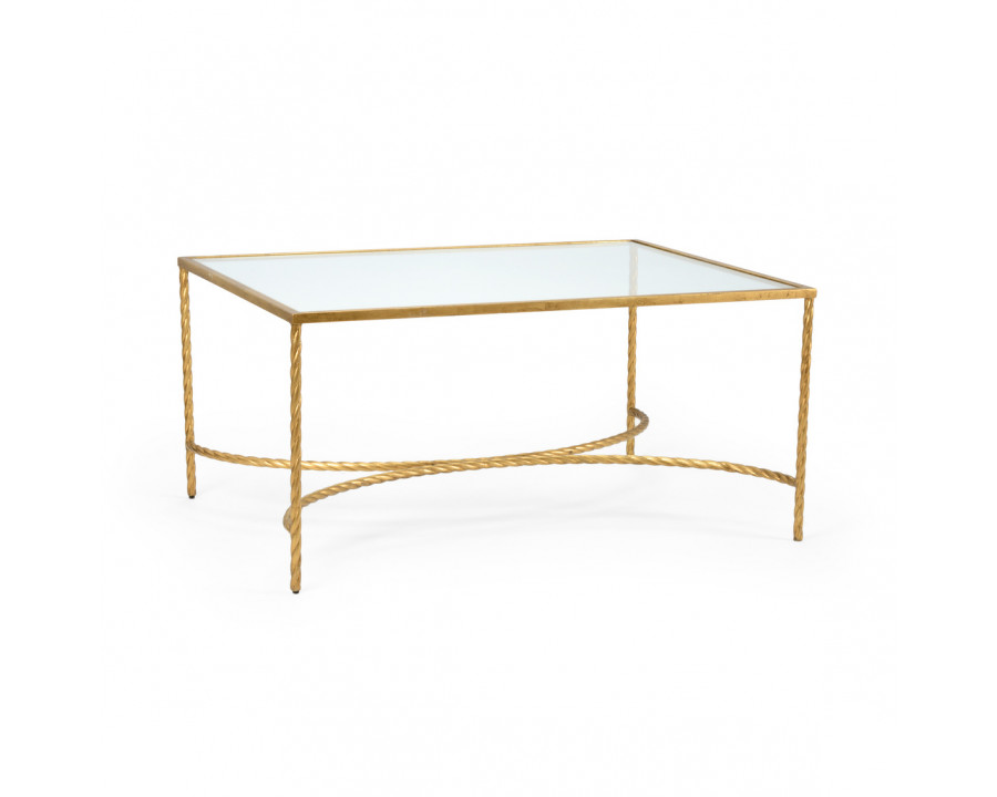 Chelsea House - Rope Cocktail Table in Gold Leaf/Clear