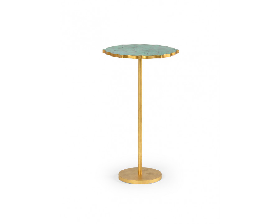 Chelsea House - Gold Base Malachite Side Table