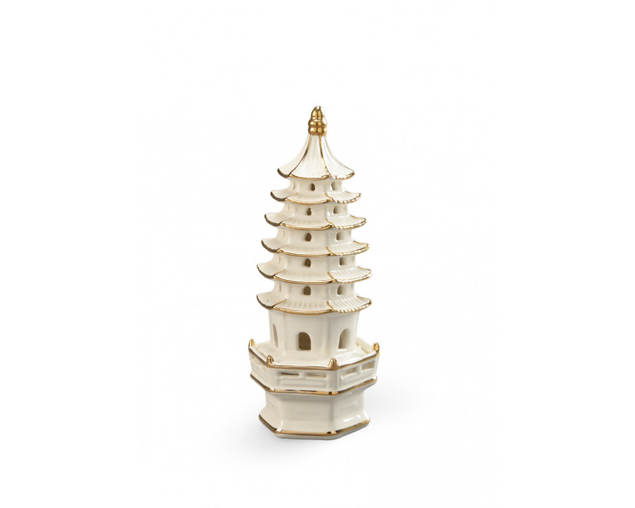 Chelsea House - Small Pagoda Cream in Cream/Gold Decoration