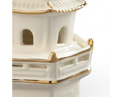 Chelsea House - Small Pagoda Cream in Cream/Gold Decoration