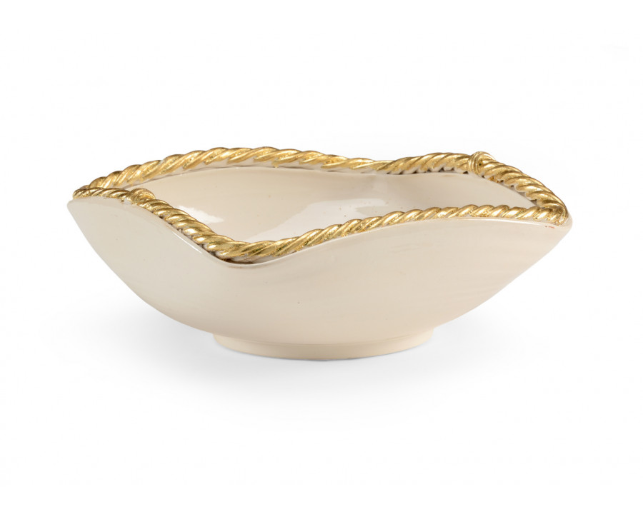 Chelsea House - Madison Bowl in Antique White/Gold Leaf