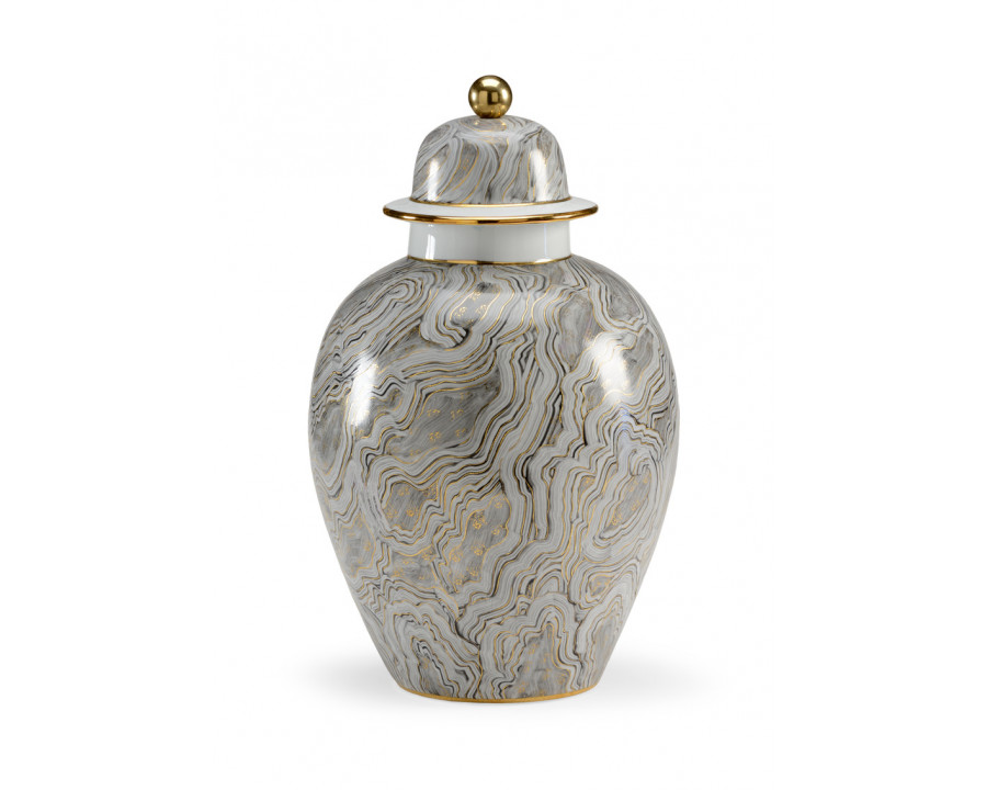 Chelsea House Marbleized Covered Urn - Gray, Large