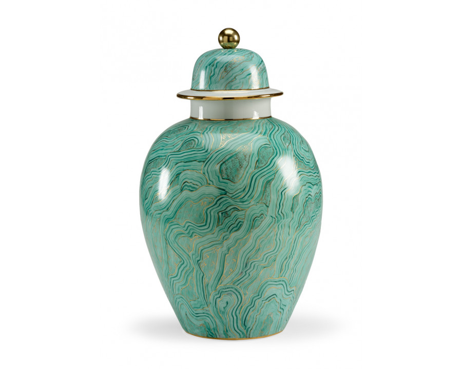 Chelsea House - Malachite Marbled Urn in Green/White