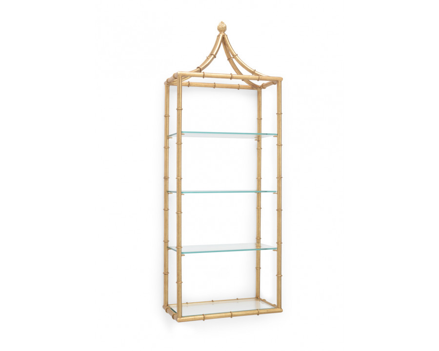 Chelsea House - Pagoda Wall Shelf in Gold Leaf/Clear