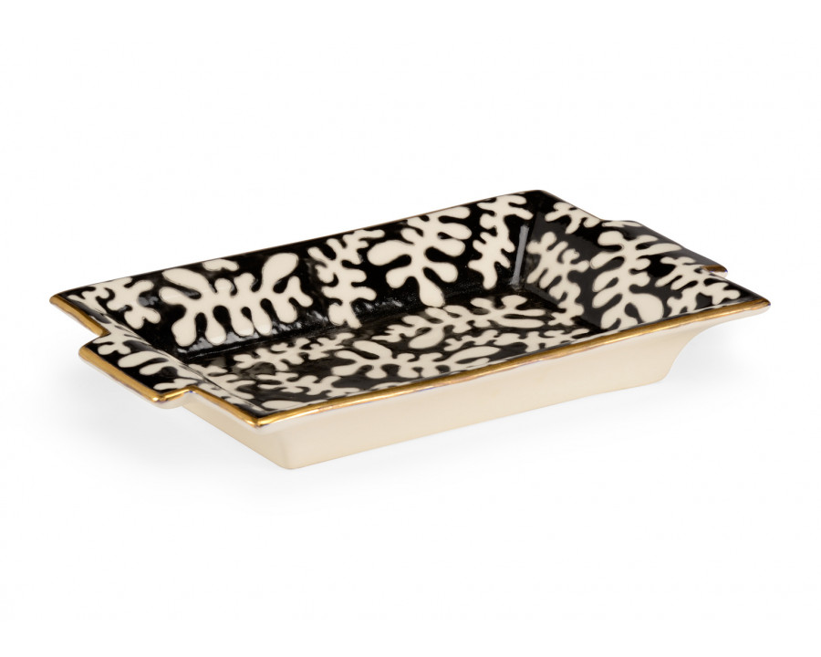 Chelsea House - Coral Tray in Black/White