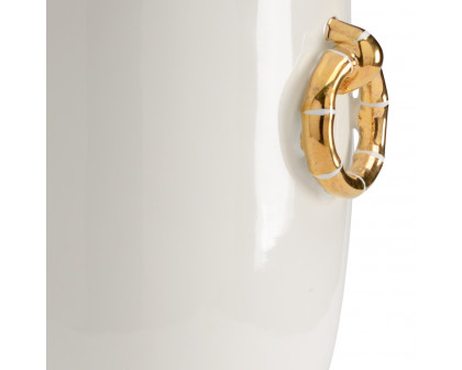 Chelsea House Ring Vase - White/Gold