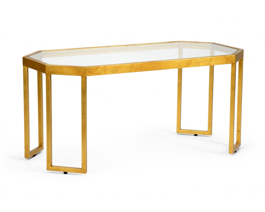 Chelsea House - Louisville Cocktail Table in Gold Leaf/Clear