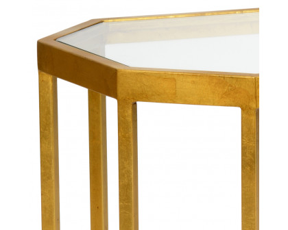 Chelsea House - Louisville Cocktail Table in Gold Leaf/Clear