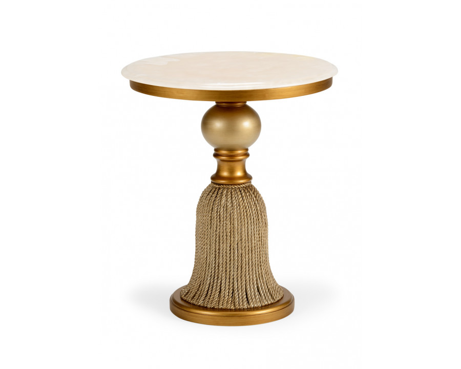 Chelsea House - Tassel Side Table in Gold/Cream