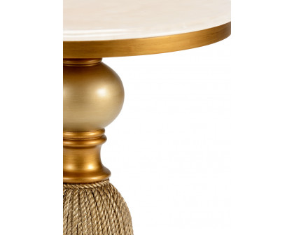 Chelsea House - Tassel Side Table in Gold/Cream