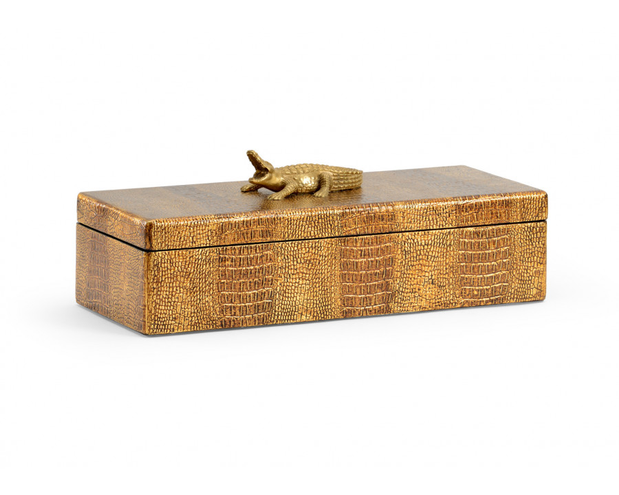 Chelsea House - Alligator Box in Antique Gold, Wood