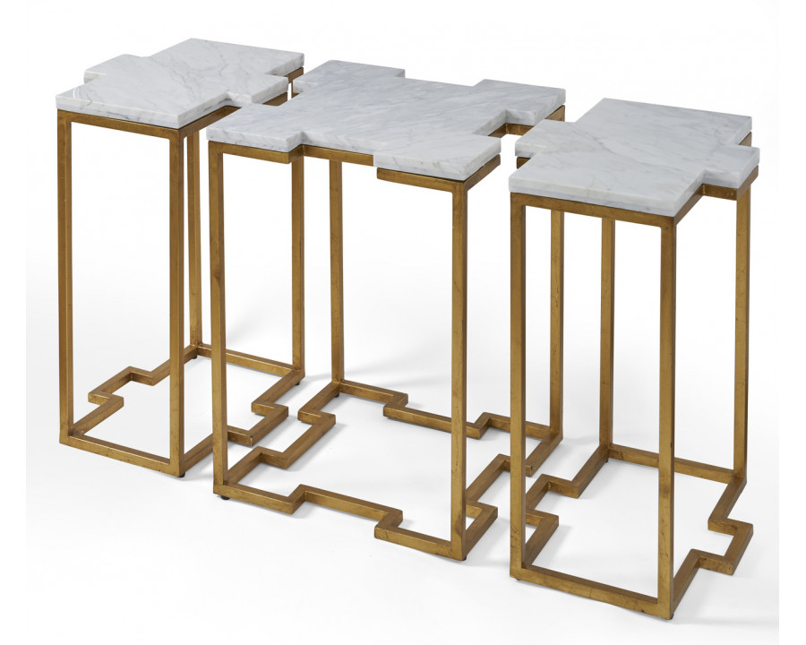 Chelsea House - Trio Tables in Antique Gold Leaf