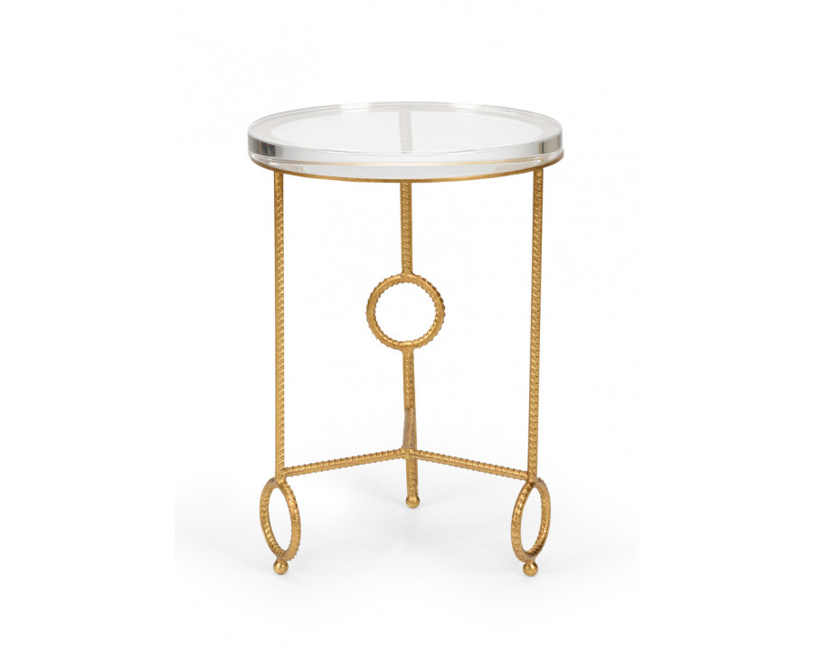 Chelsea House - Yonkers Acrylic Side Table in Antique Gold