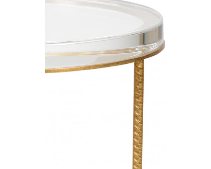 Chelsea House - Yonkers Acrylic Side Table in Antique Gold