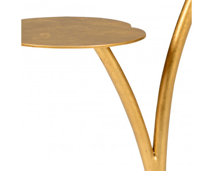 Chelsea House - Leaf Side Table in Antique Gold Leaf