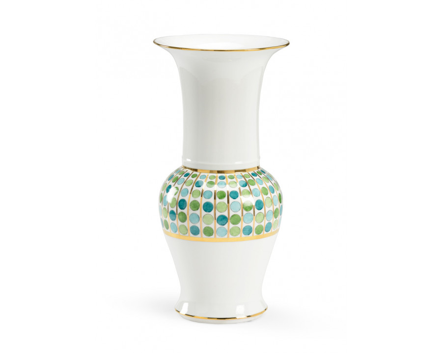 Chelsea House - Cambridge Vase in Greens/White/Gold