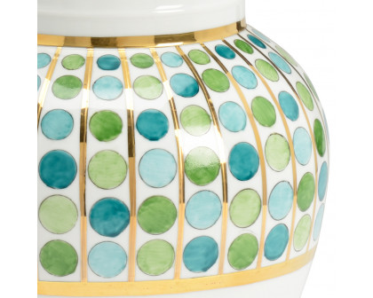 Chelsea House - Cambridge Vase in Greens/White/Gold