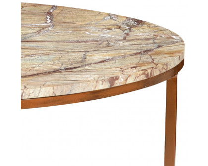 Chelsea House - Round Harvey Cocktail Table in Natural Tan/Rust