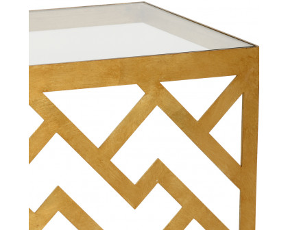 Chelsea House - Taormina Side Table in Antique Gold/Clear