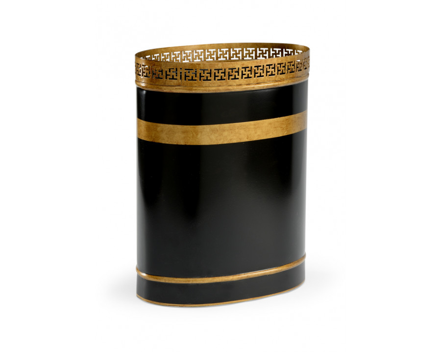 Chelsea House - Robbins Wastebasket in Black/Antique Gold