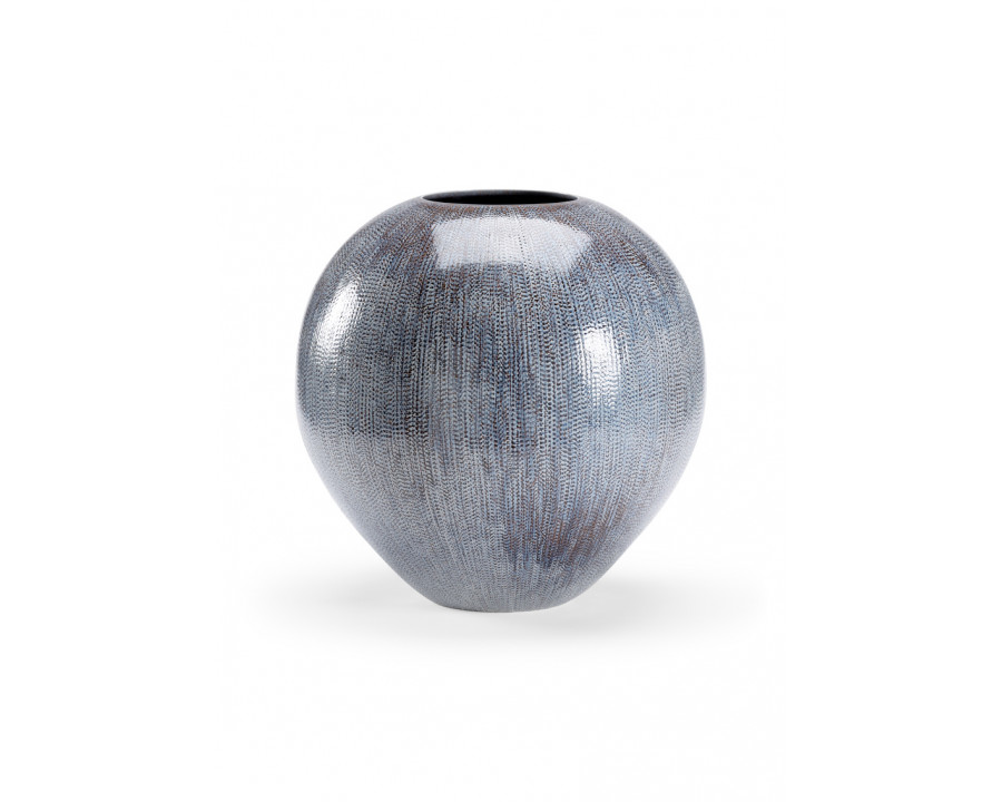 Chelsea House - Round Granger Vase in Blue/Cream/Black