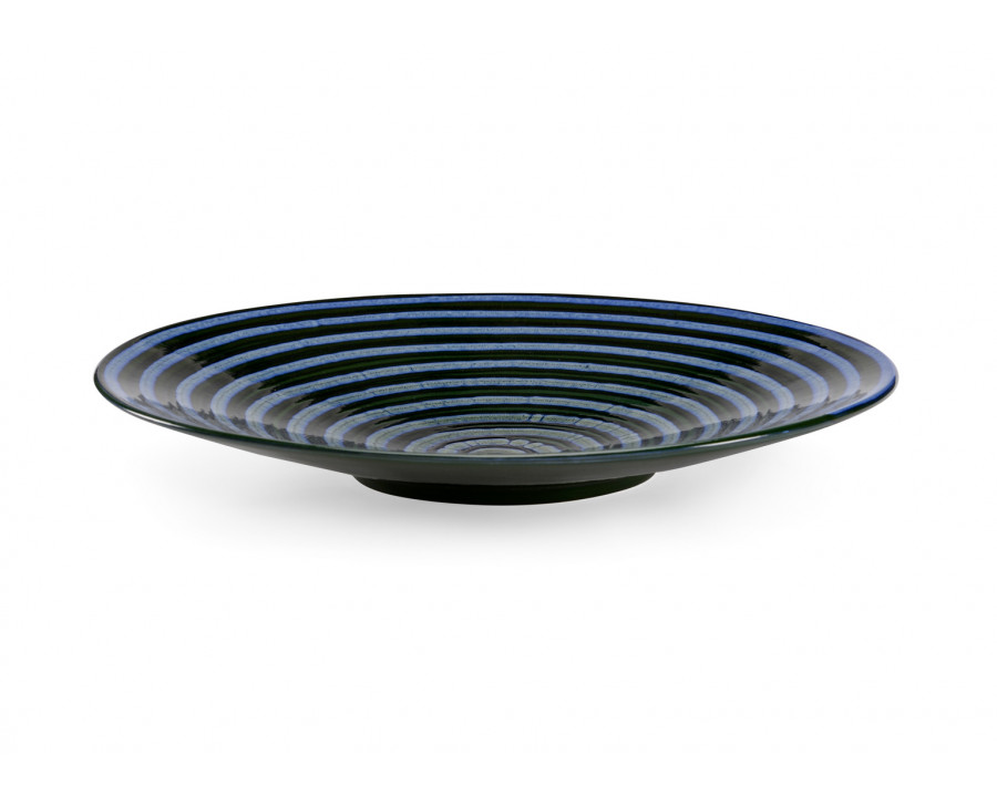 Chelsea House - Swirl Large Plate in Blue/Green/Black