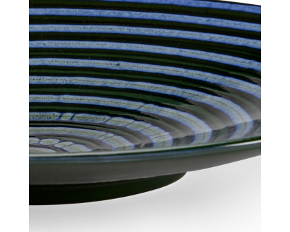 Chelsea House - Swirl Large Plate in Blue/Green/Black