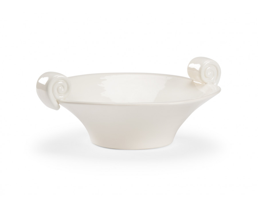 Chelsea House - Scroll Handled Bowl in Off White