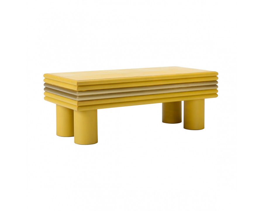 Chelsea House Coulter Cocktail Table - Mustard, Leather